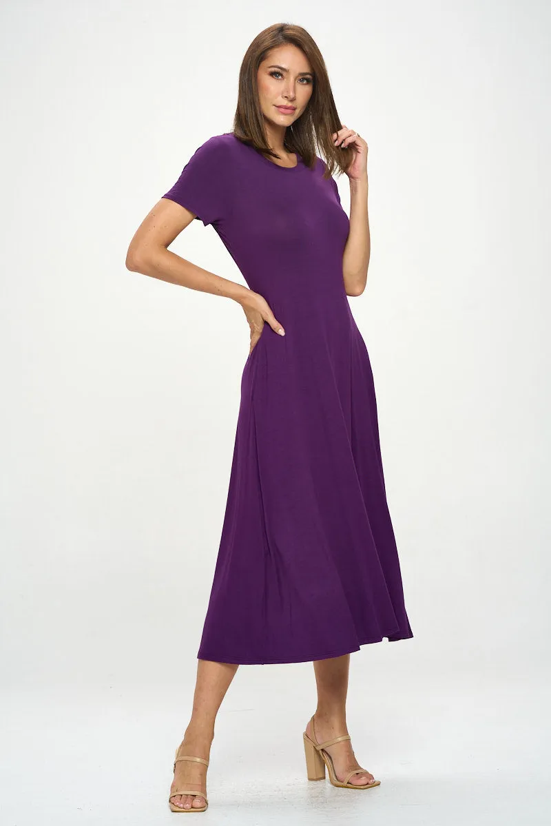 Jenesis Crewneck T-Shirt A-line Dress with Pockets