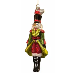Katherine's Collection Glass Nutcracker Ornament - Green