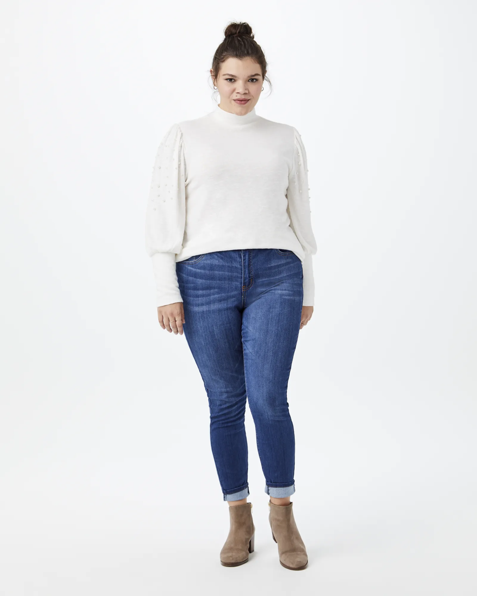 Laurene Pearl-Sleeve Top | Ivory