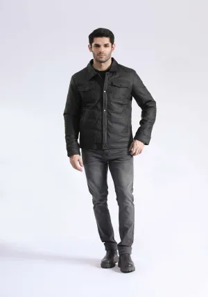 Leather Effect Puffer Jacket