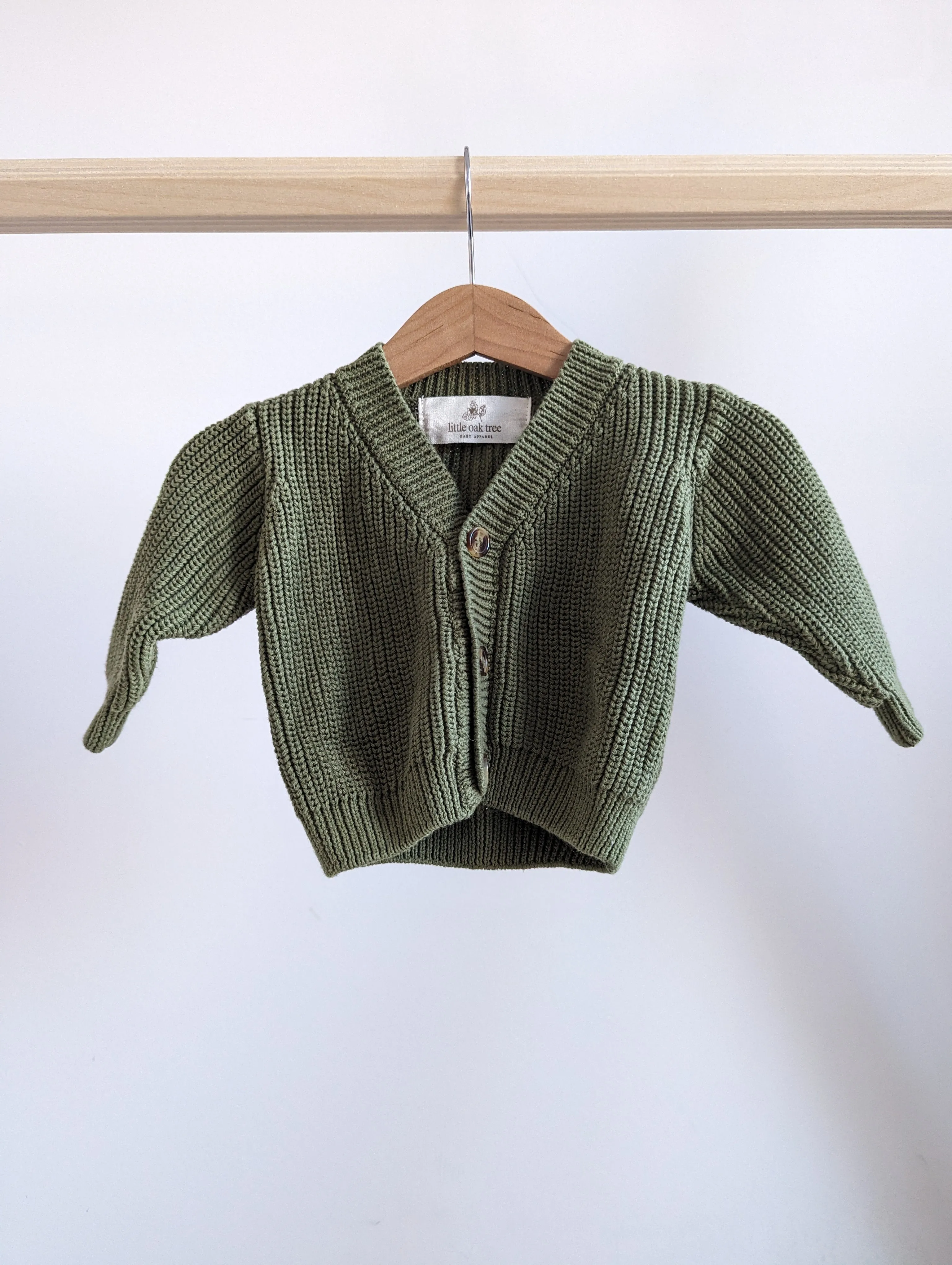 Little Oak Tree Knit Cardigan (0-6M)
