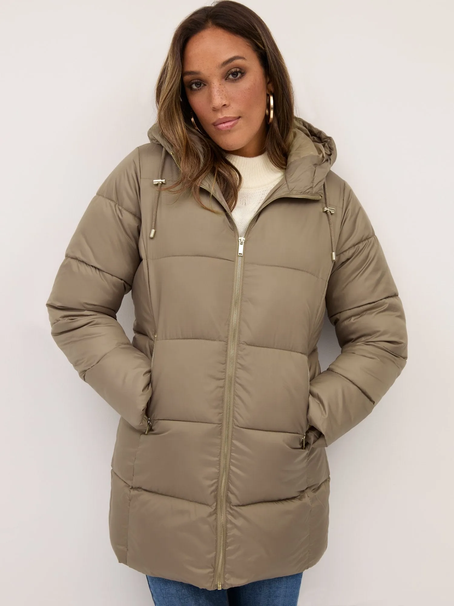 Long Zip-Front Puffer Jacket - Ultra-Puff Collection