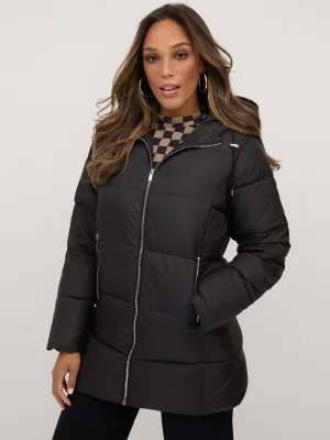 Long Zip-Front Puffer Jacket - Ultra-Puff Collection