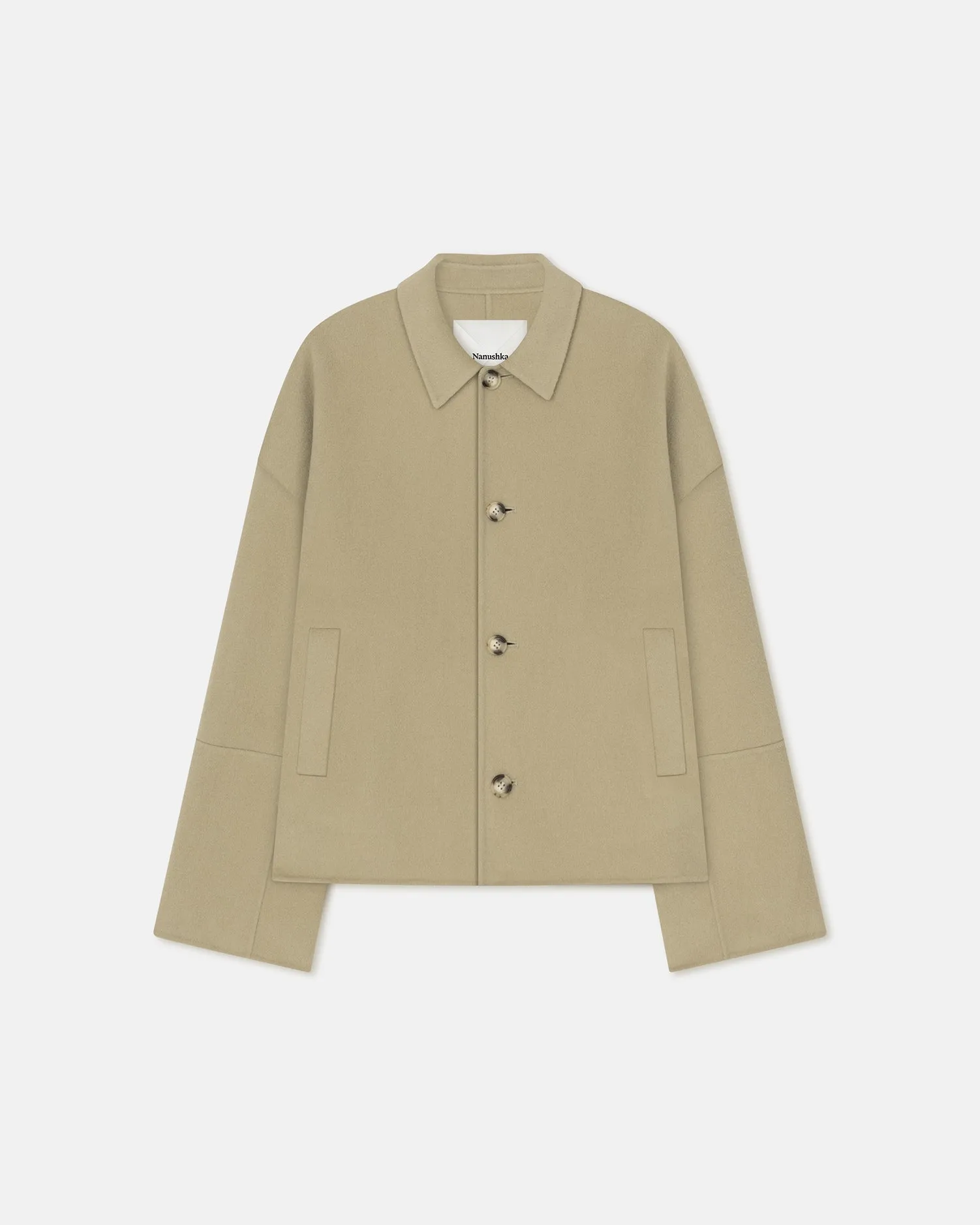 Marcin - Double Wool And Silk Blend Jacket - Pale Olive