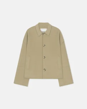 Marcin - Double Wool And Silk Blend Jacket - Pale Olive