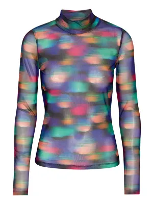 Mesh Turtleneck - Blurry Dots