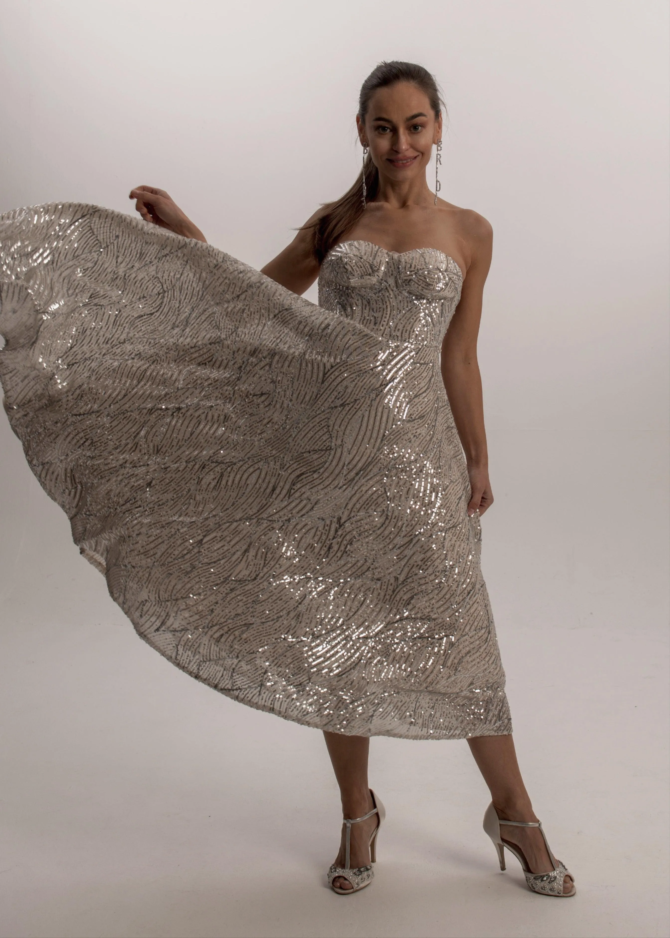 Mini Sequin Reception Dress