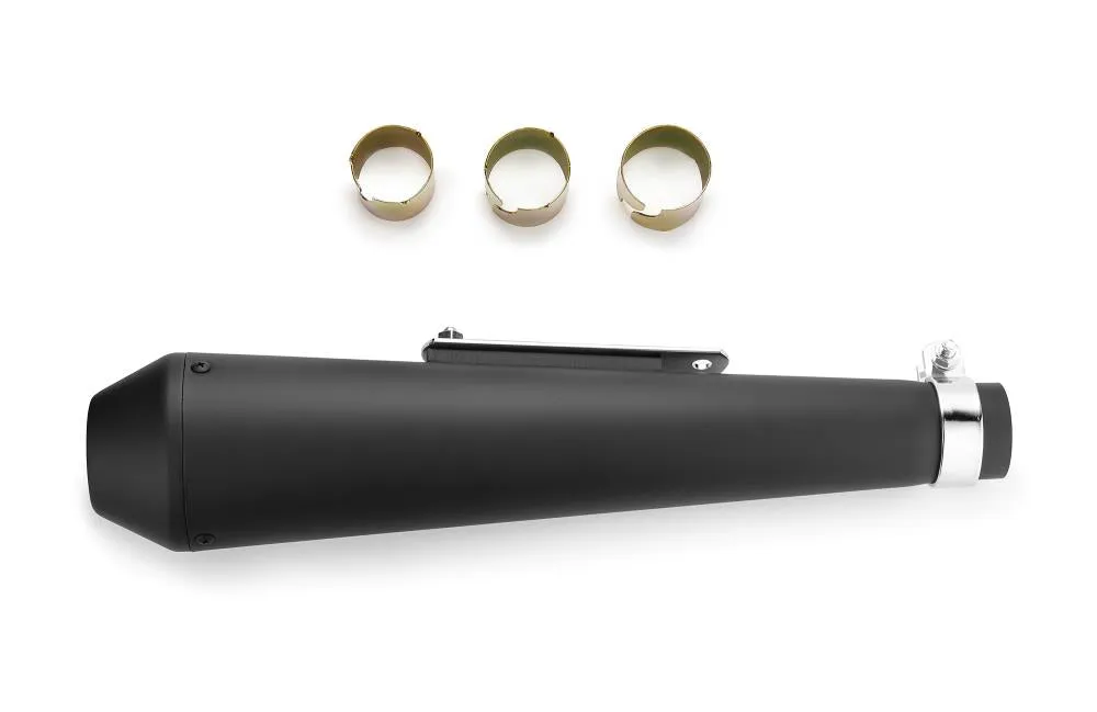 Muffler Megaton Black 44cm Long fits up to 45mm (1-3/4 in.) header pipes - Highway Hawk H65-941B