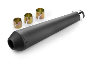 Muffler Megaton Black 44cm Long fits up to 45mm (1-3/4 in.) header pipes - Highway Hawk H65-941B