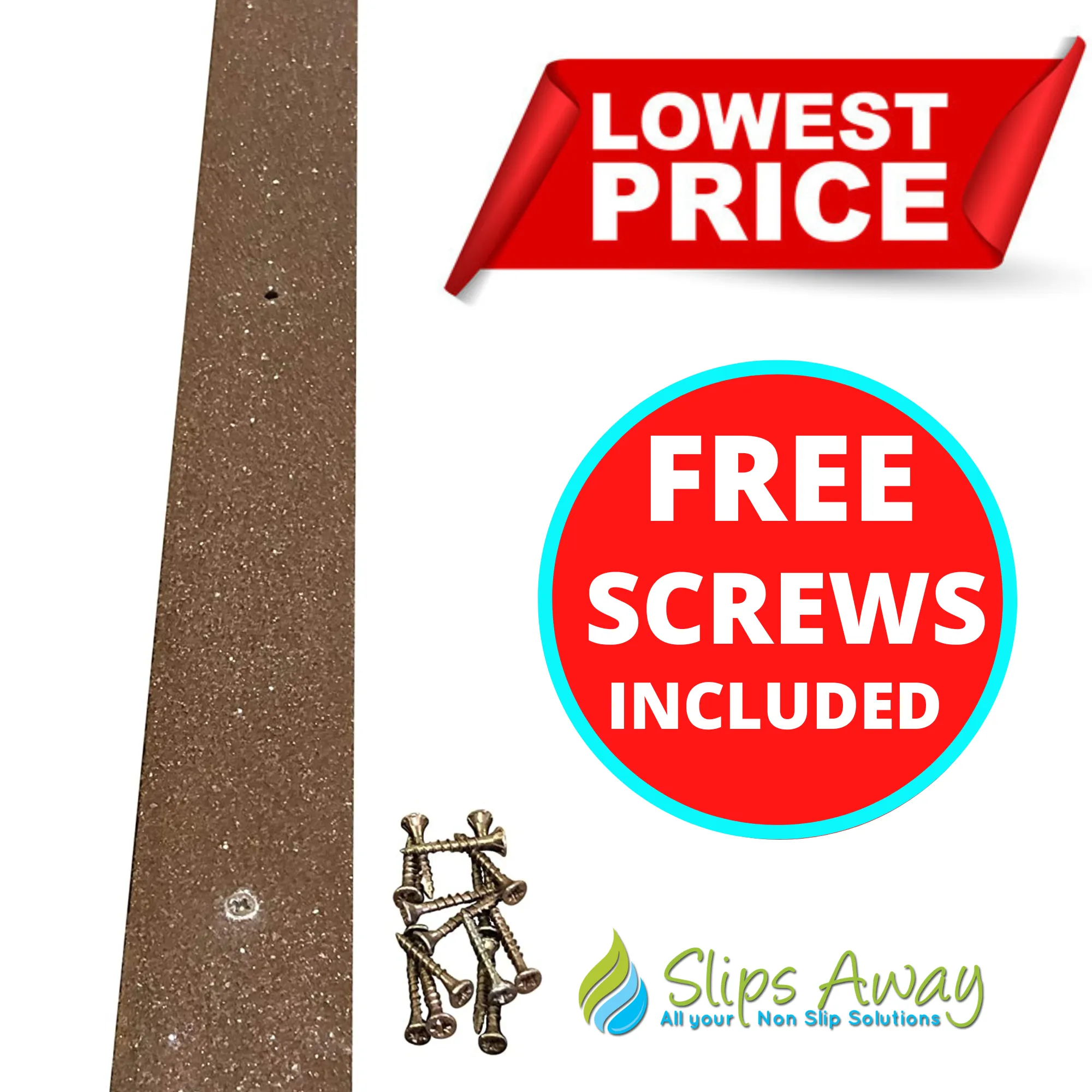 Non Slip Decking Strips GRP Heavy Duty Pro Grade 50mm - BROWN