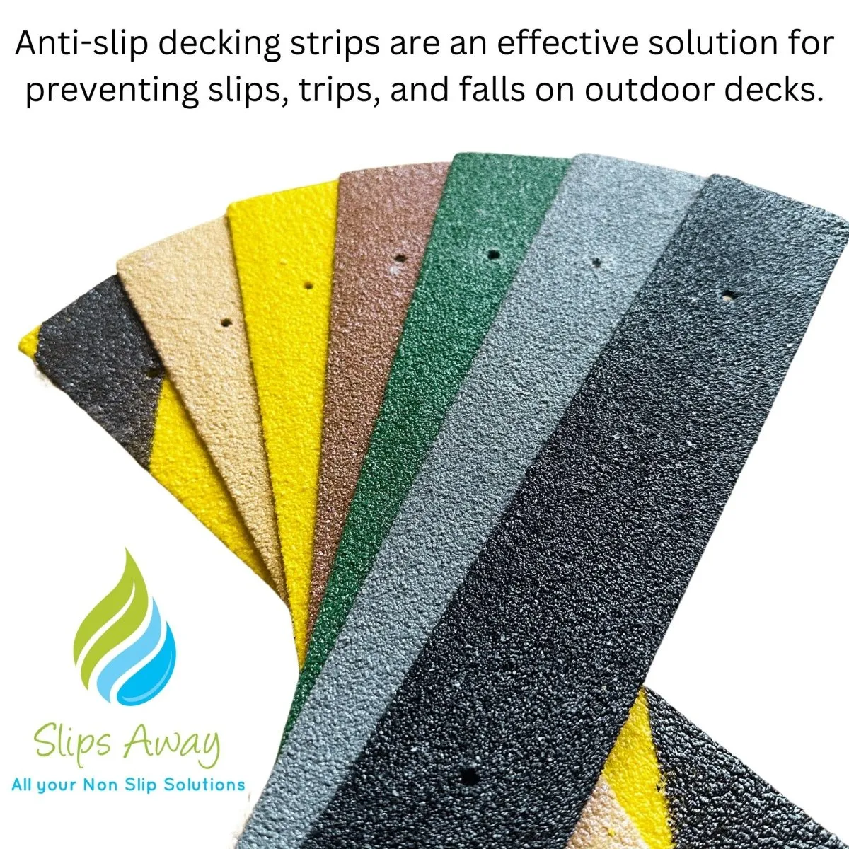 Non Slip Decking Strips GRP Heavy Duty Pro Grade 50mm - BROWN