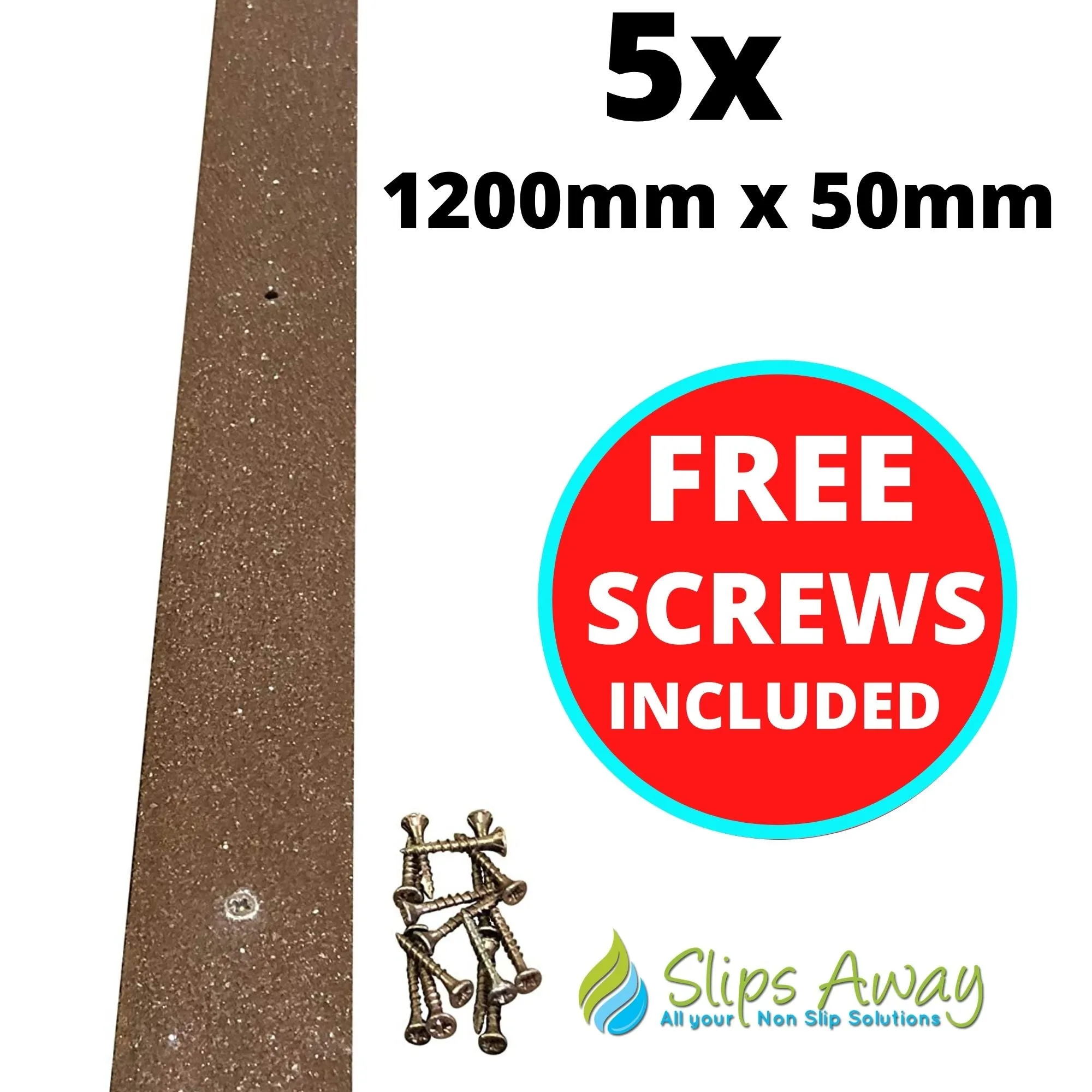 Non Slip Decking Strips GRP Heavy Duty Pro Grade 50mm - BROWN