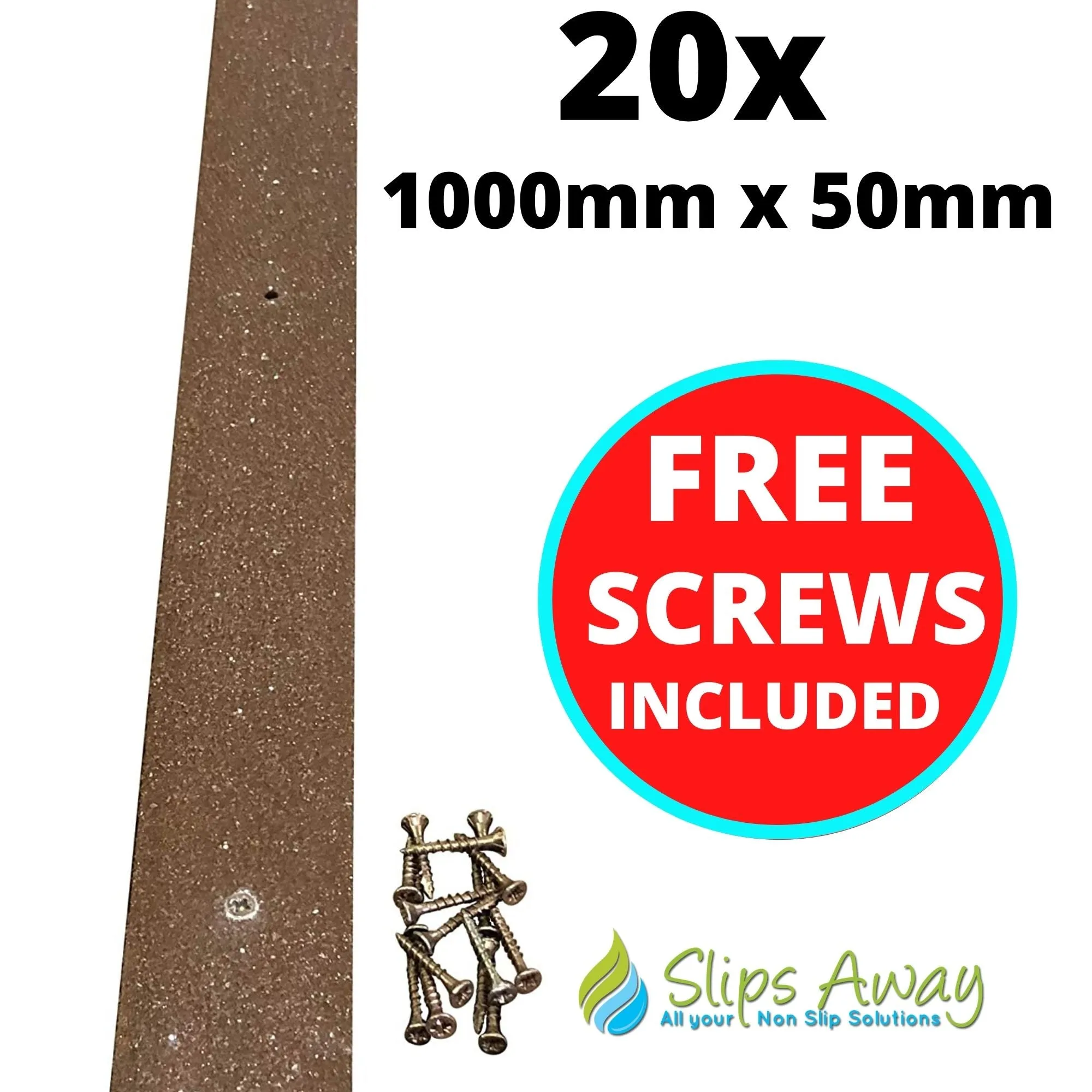 Non Slip Decking Strips GRP Heavy Duty Pro Grade 50mm - BROWN