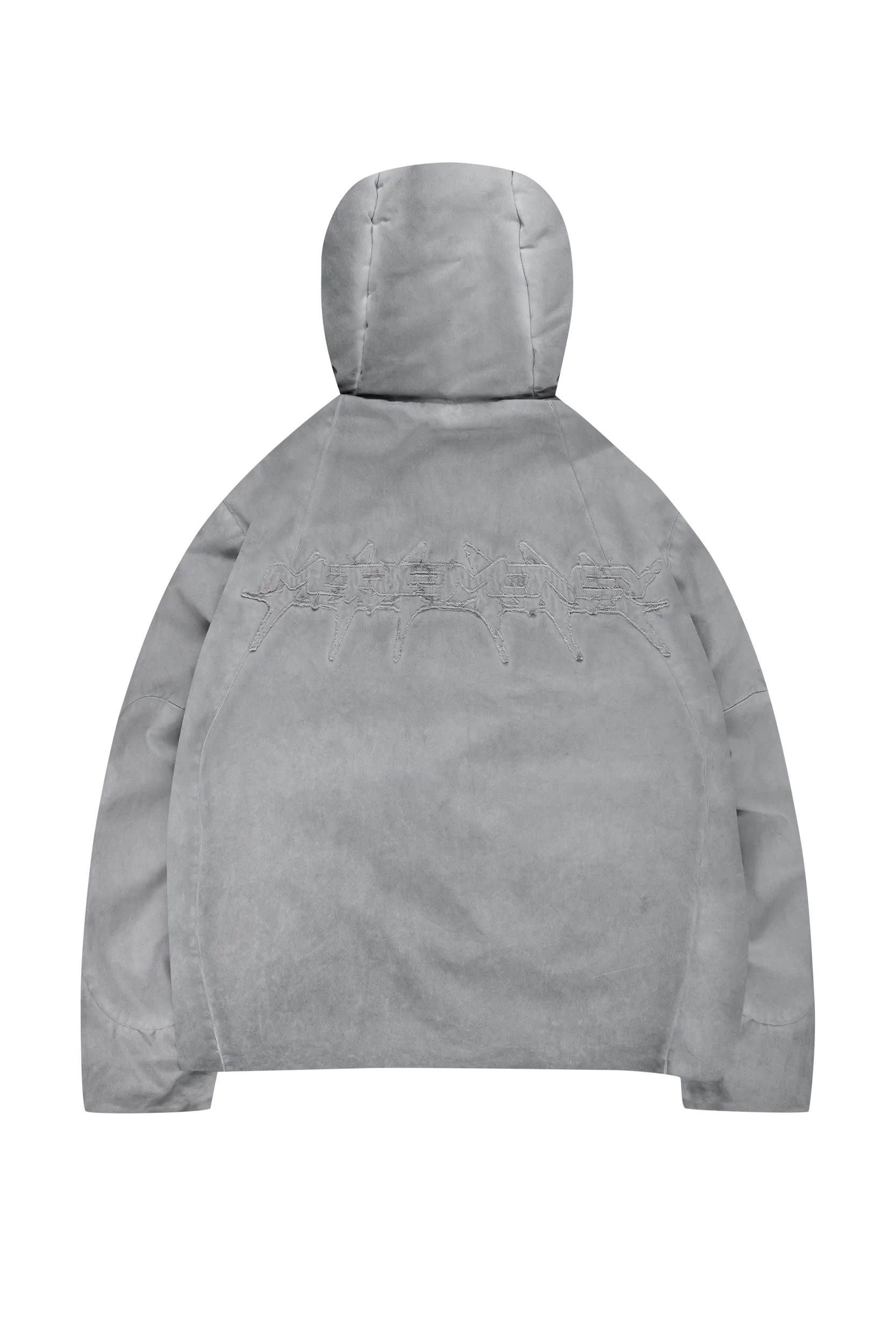 OIL WASHED PUFFER JACKET GREY