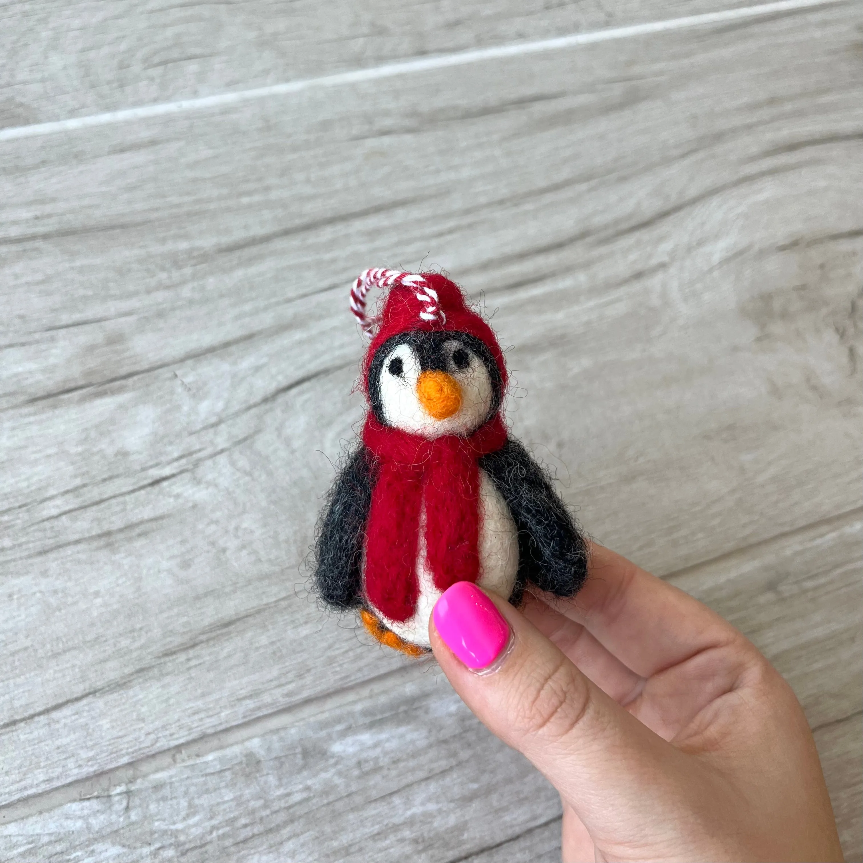 Penguin with Hat Felt Decoration