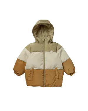 puffer jacket color block