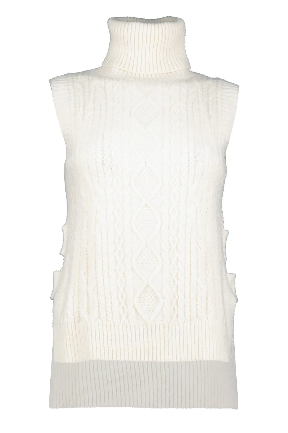 Pure White Turtleneck High Low Ana Sweater