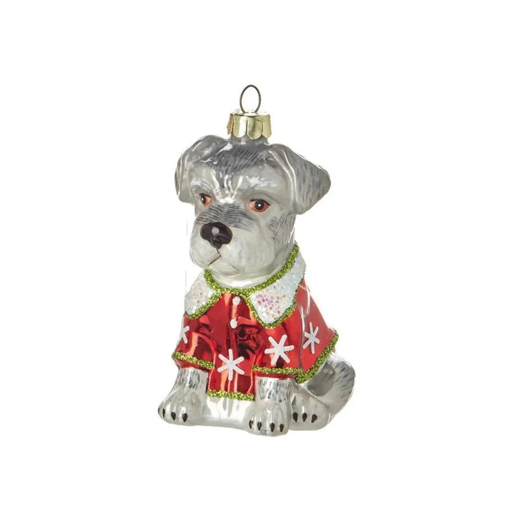"Best in Show" Dog in Suit Glass Ornament - Schnauzer