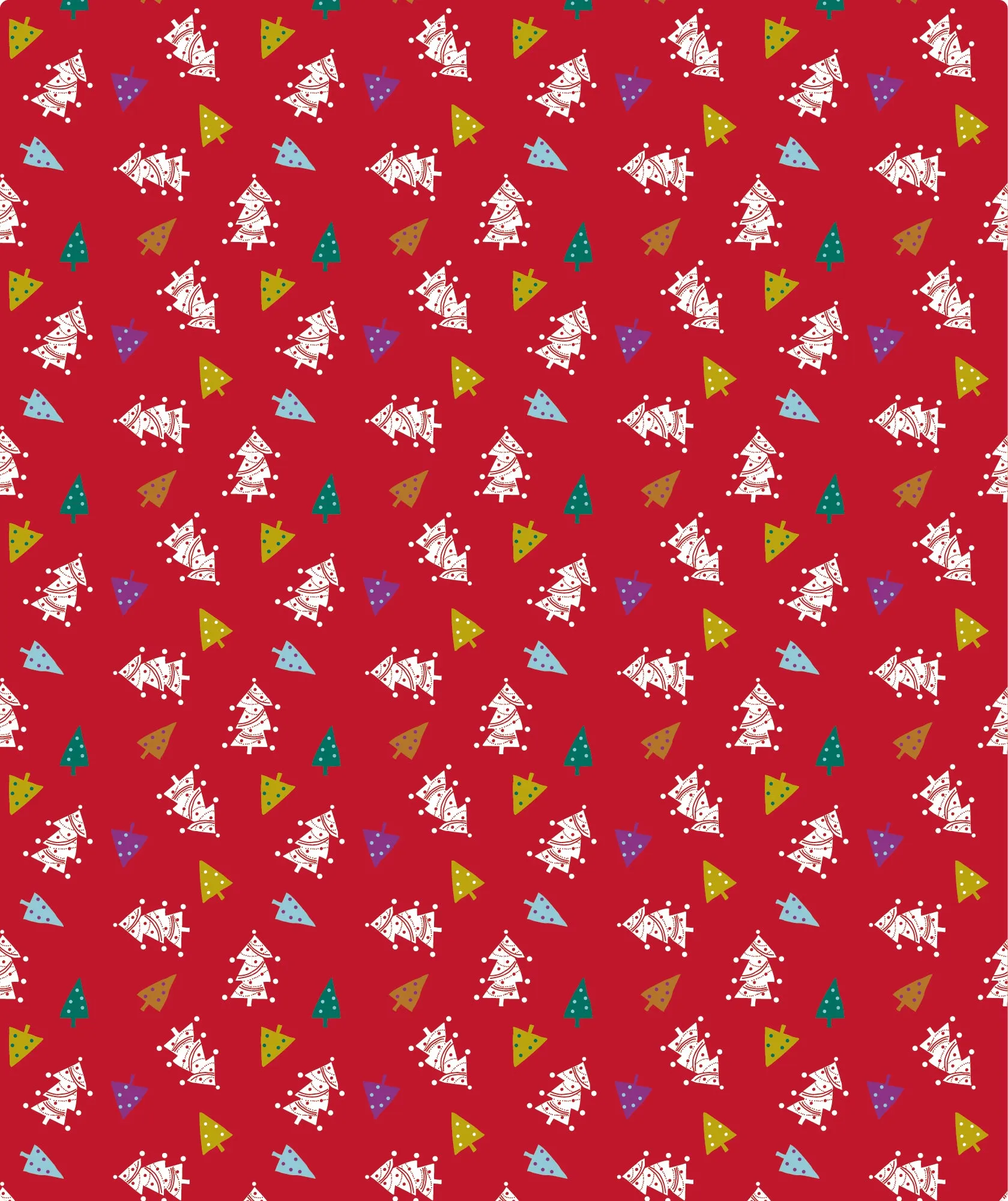 Red Christmas Tree Foil Wrapping Paper Roll