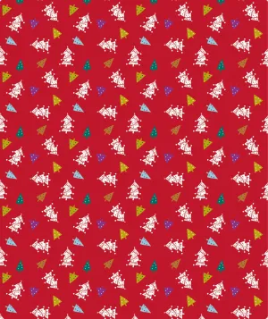 Red Christmas Tree Foil Wrapping Paper Roll