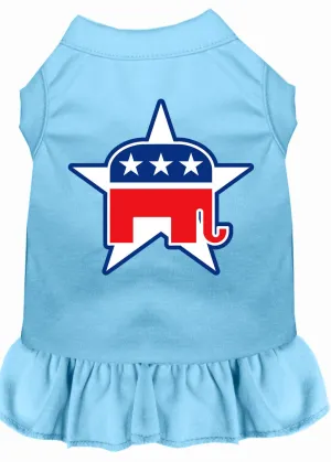 Republican Screen Print Dress Baby Blue Sm (10)