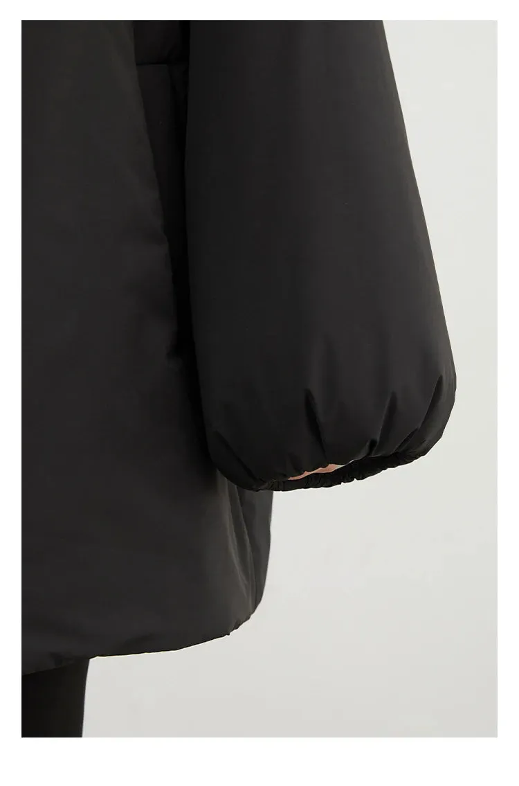 Solid Loose Casual Contrast Single Breasted Coat