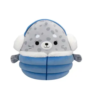 Squishmallow 12 Inch Odile the Seal with Blue Puffer Jacket Christmas Plush Toy