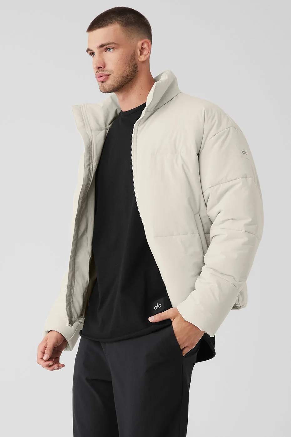 Stretch Woven Street Puffer - Bone