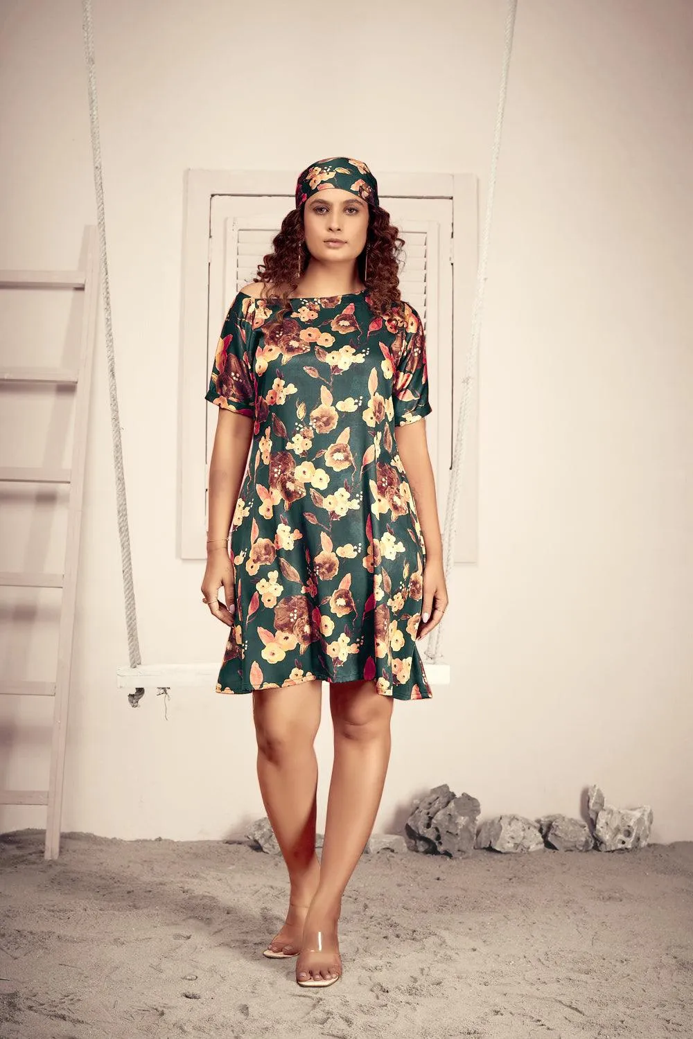 Summer Wear One Shoulder Floral Printed Dress
