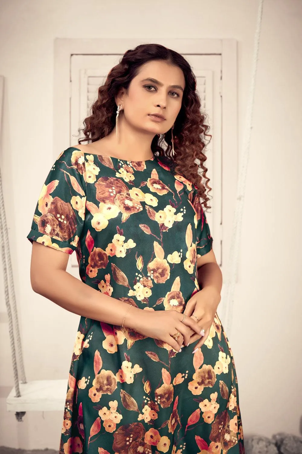 Summer Wear One Shoulder Floral Printed Dress