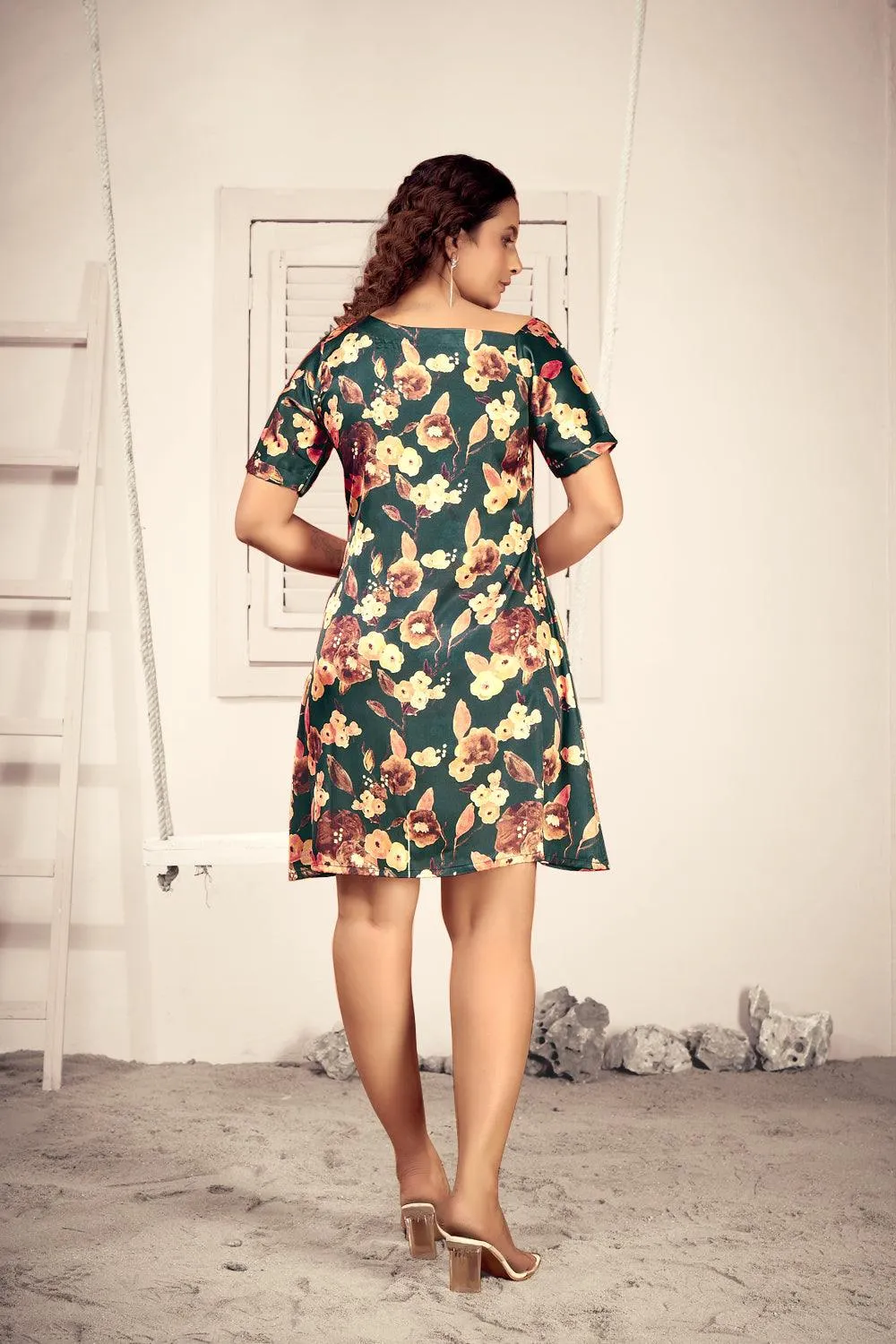 Summer Wear One Shoulder Floral Printed Dress