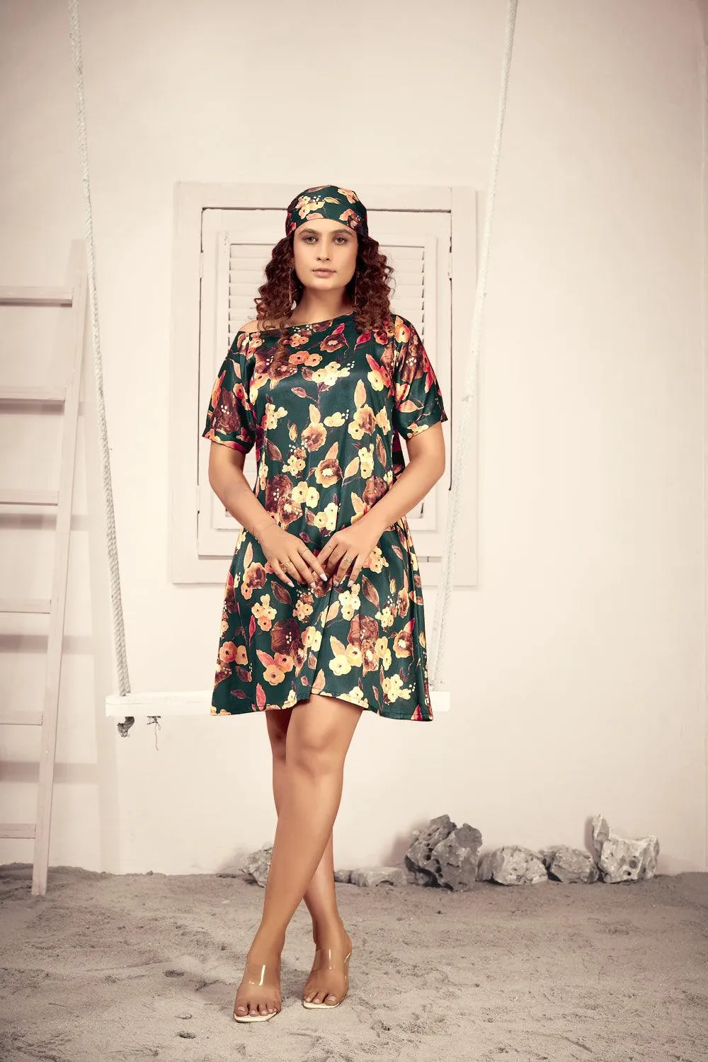 Summer Wear One Shoulder Floral Printed Dress