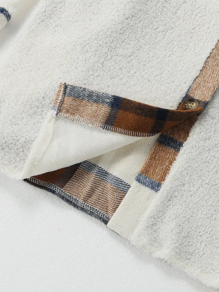 Toleet-Winter and Autumn Outfits Christmas/Thanksgiving_Lamb Denim Graceful Patchwork Coat