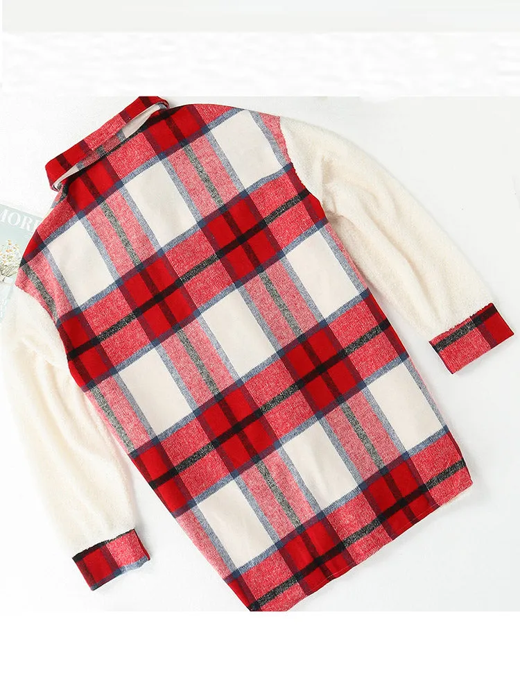 Toleet-Winter and Autumn Outfits Christmas/Thanksgiving_Lamb Denim Graceful Patchwork Coat
