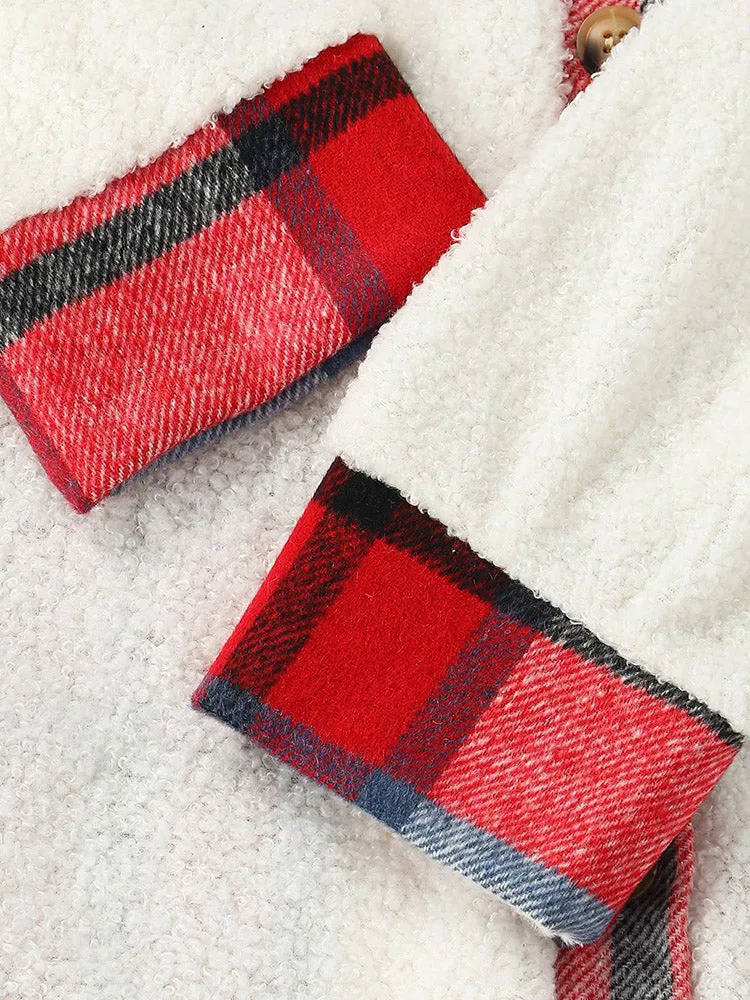 Toleet-Winter and Autumn Outfits Christmas/Thanksgiving_Lamb Denim Graceful Patchwork Coat
