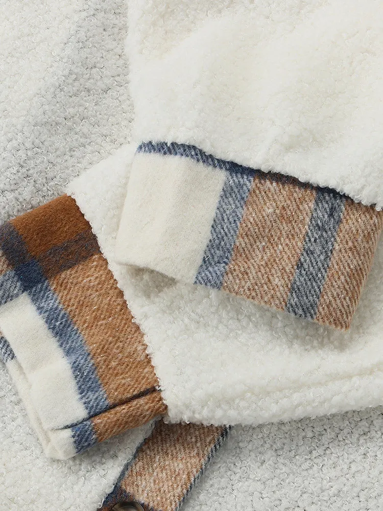 Toleet-Winter and Autumn Outfits Christmas/Thanksgiving_Lamb Denim Graceful Patchwork Coat