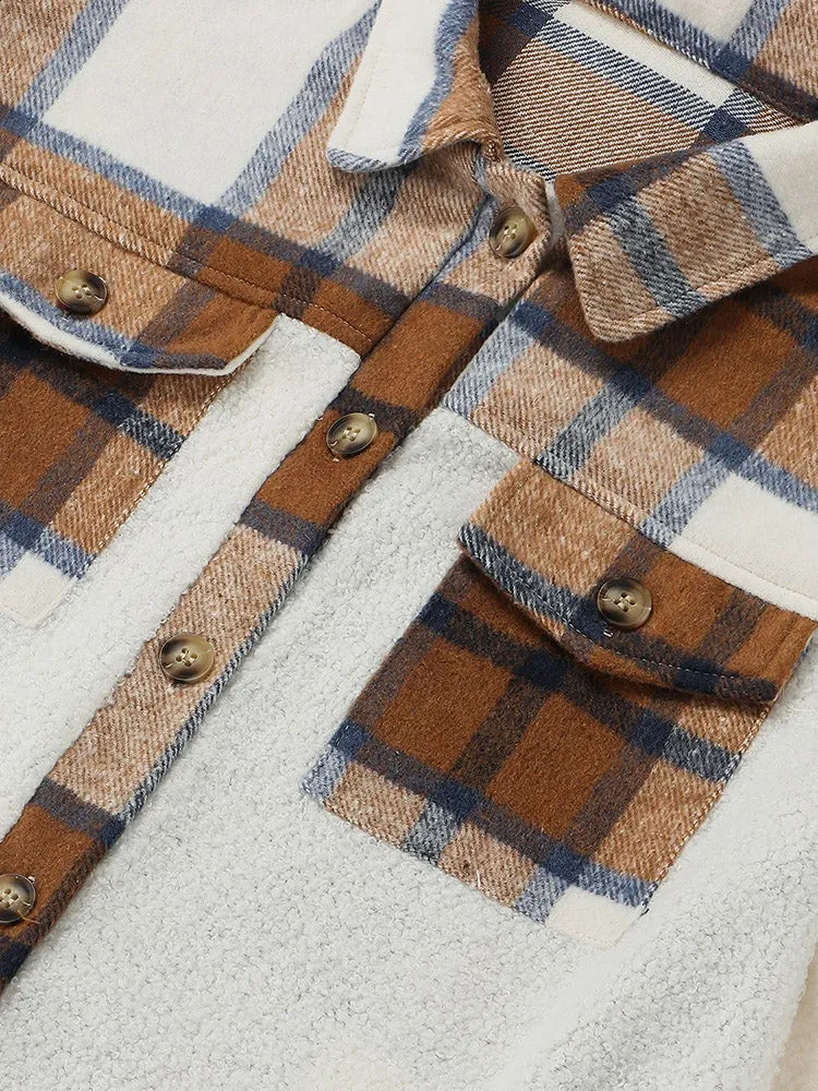 Toleet-Winter and Autumn Outfits Christmas/Thanksgiving_Lamb Denim Graceful Patchwork Coat