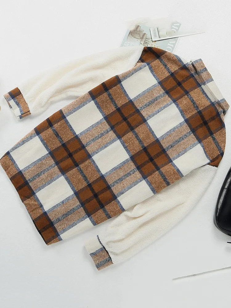 Toleet-Winter and Autumn Outfits Christmas/Thanksgiving_Lamb Denim Graceful Patchwork Coat