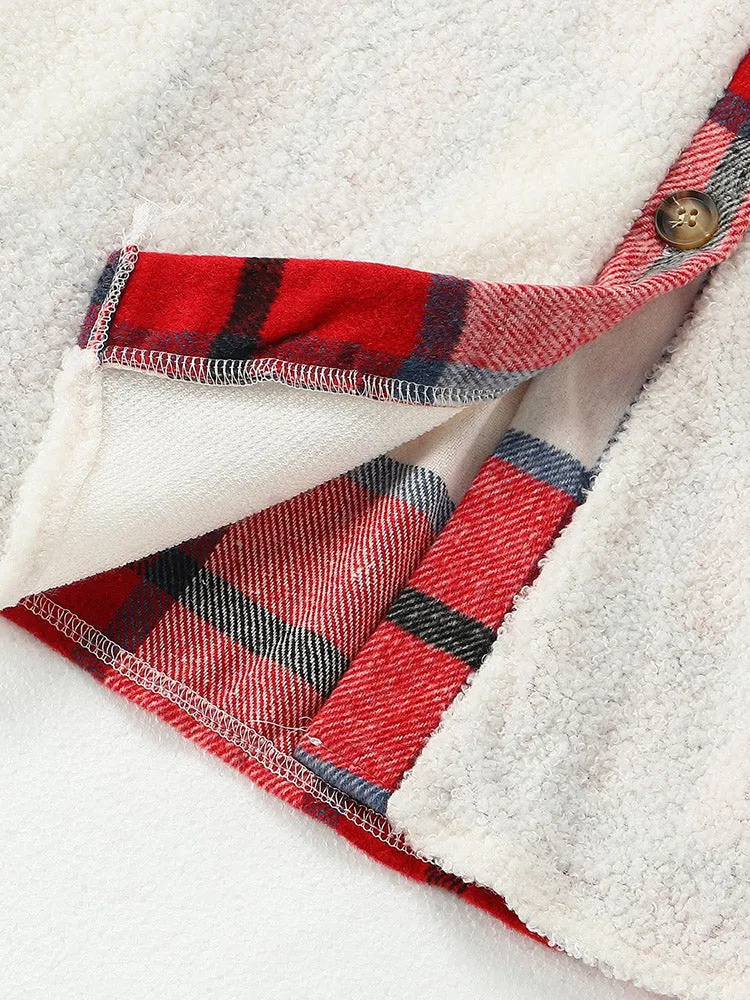 Toleet-Winter and Autumn Outfits Christmas/Thanksgiving_Lamb Denim Graceful Patchwork Coat