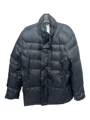 Tumi Size M Black Synthetic Solid Puffer Zip Up Men's Jacket