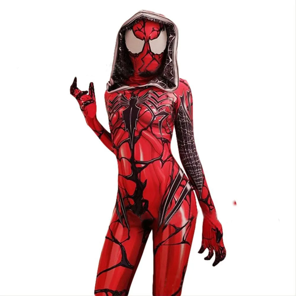 Venom Gwen Stacy Spiderman Zentai Bodysuit Cosplay Halloween Mask Costume