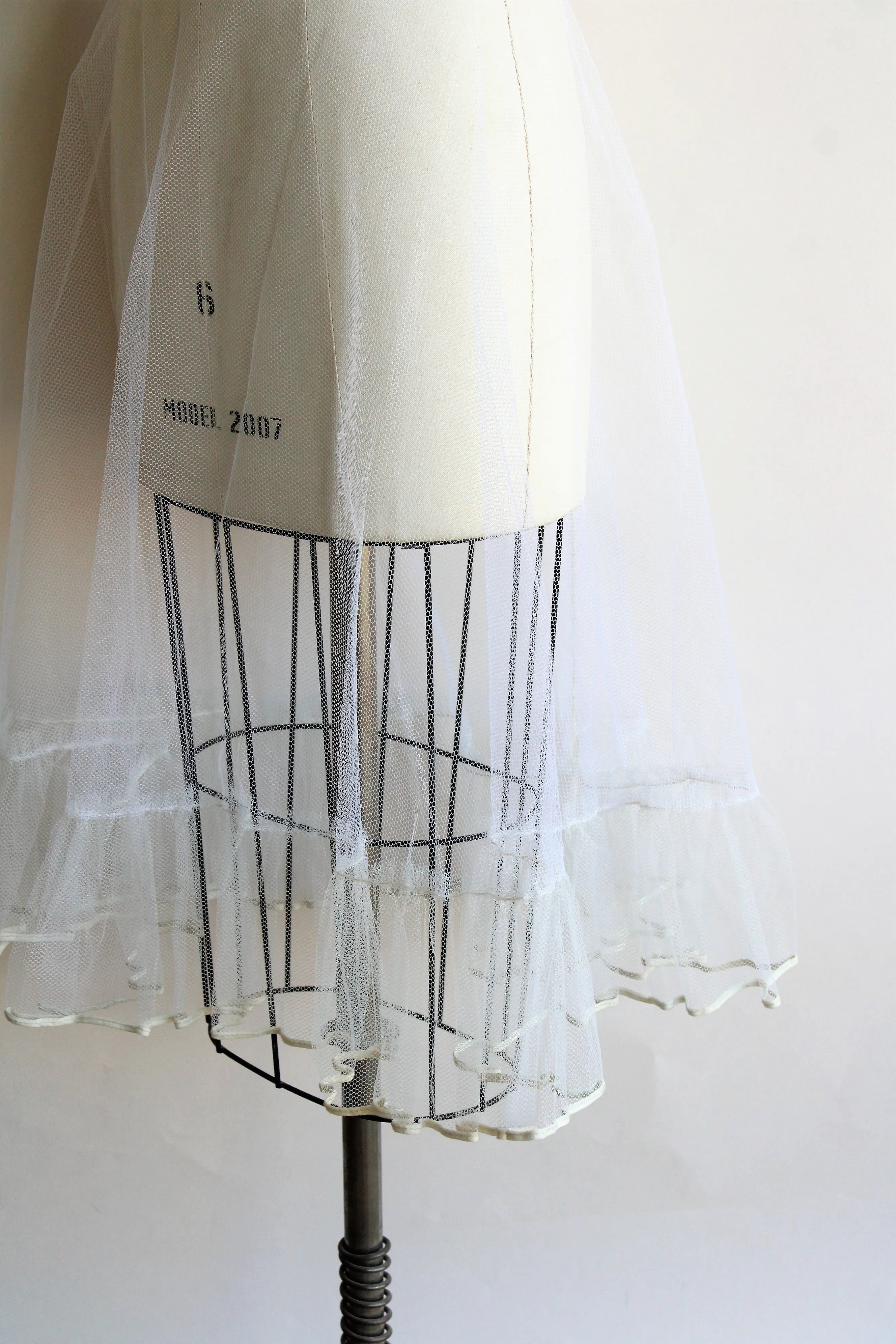 Vintage 1950s 1960s White Tulle Crinoline