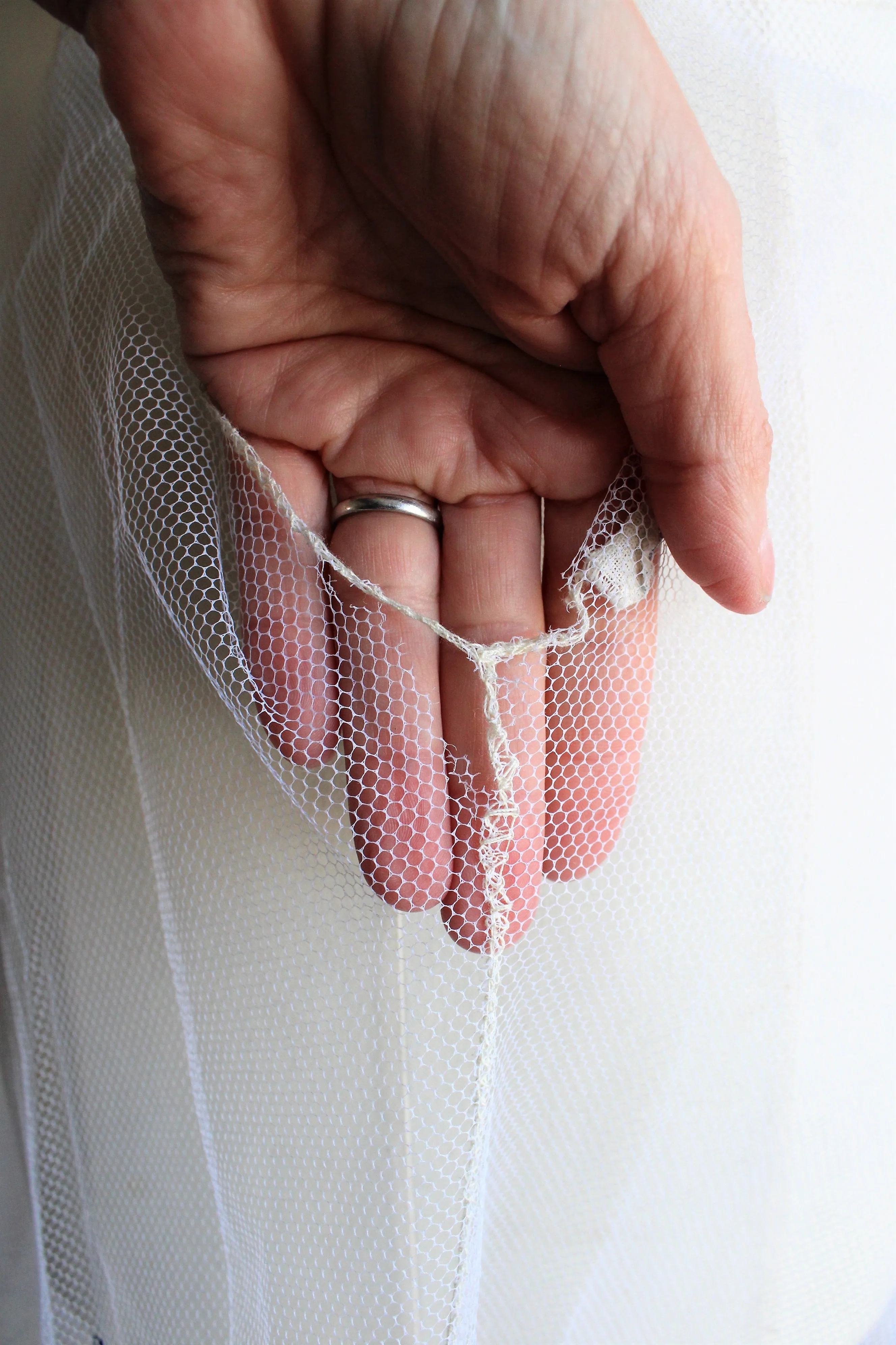 Vintage 1950s 1960s White Tulle Crinoline