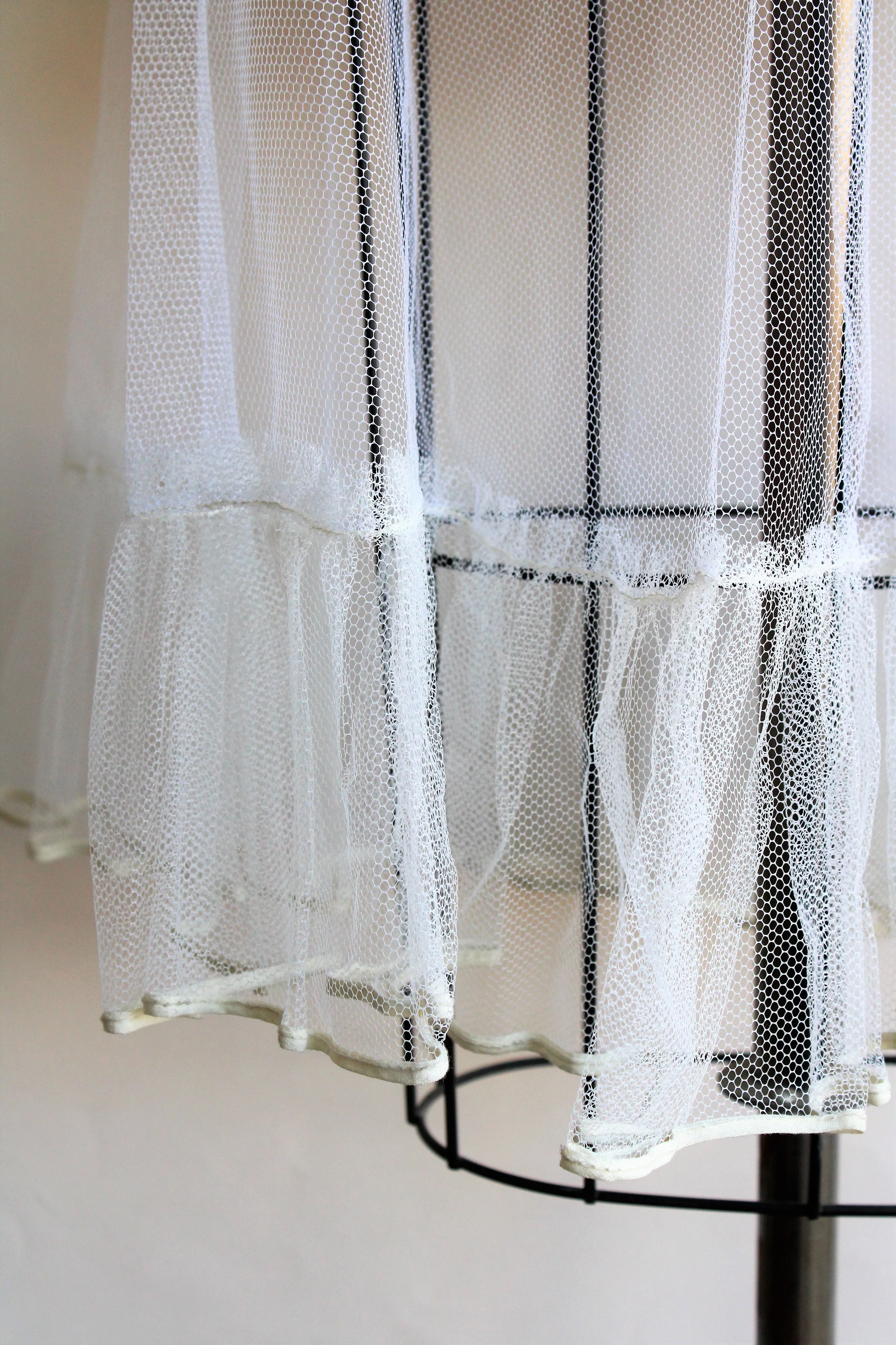 Vintage 1950s 1960s White Tulle Crinoline