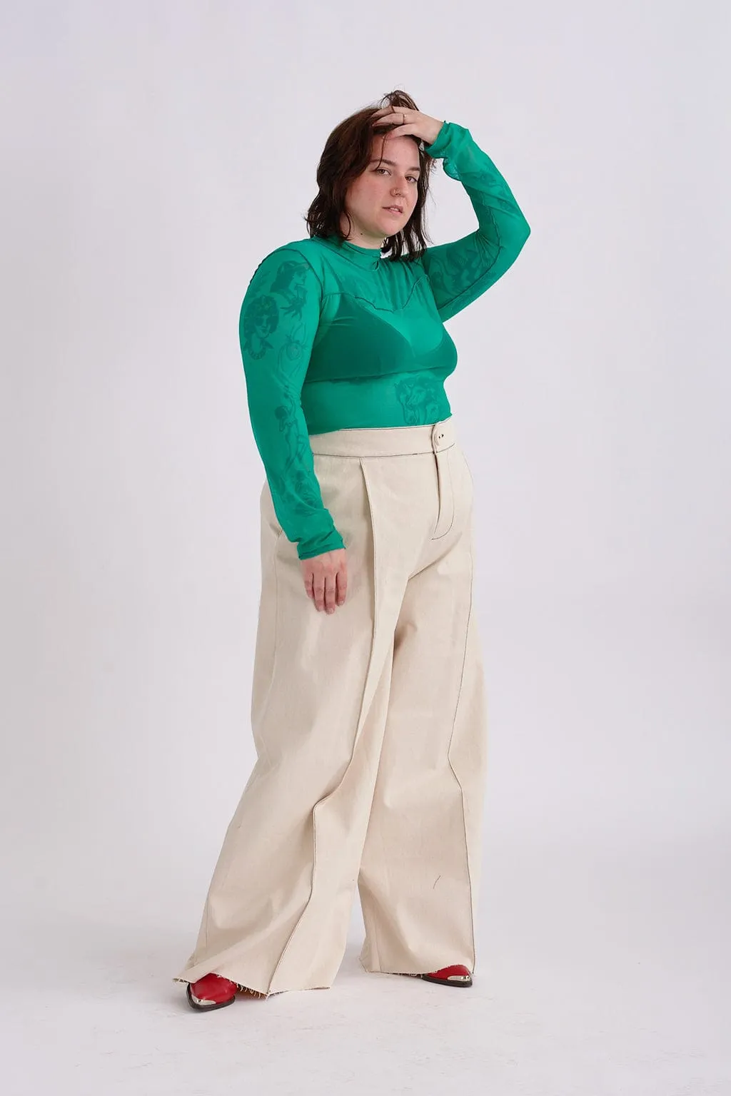 Wave Mesh Turtleneck Teal
